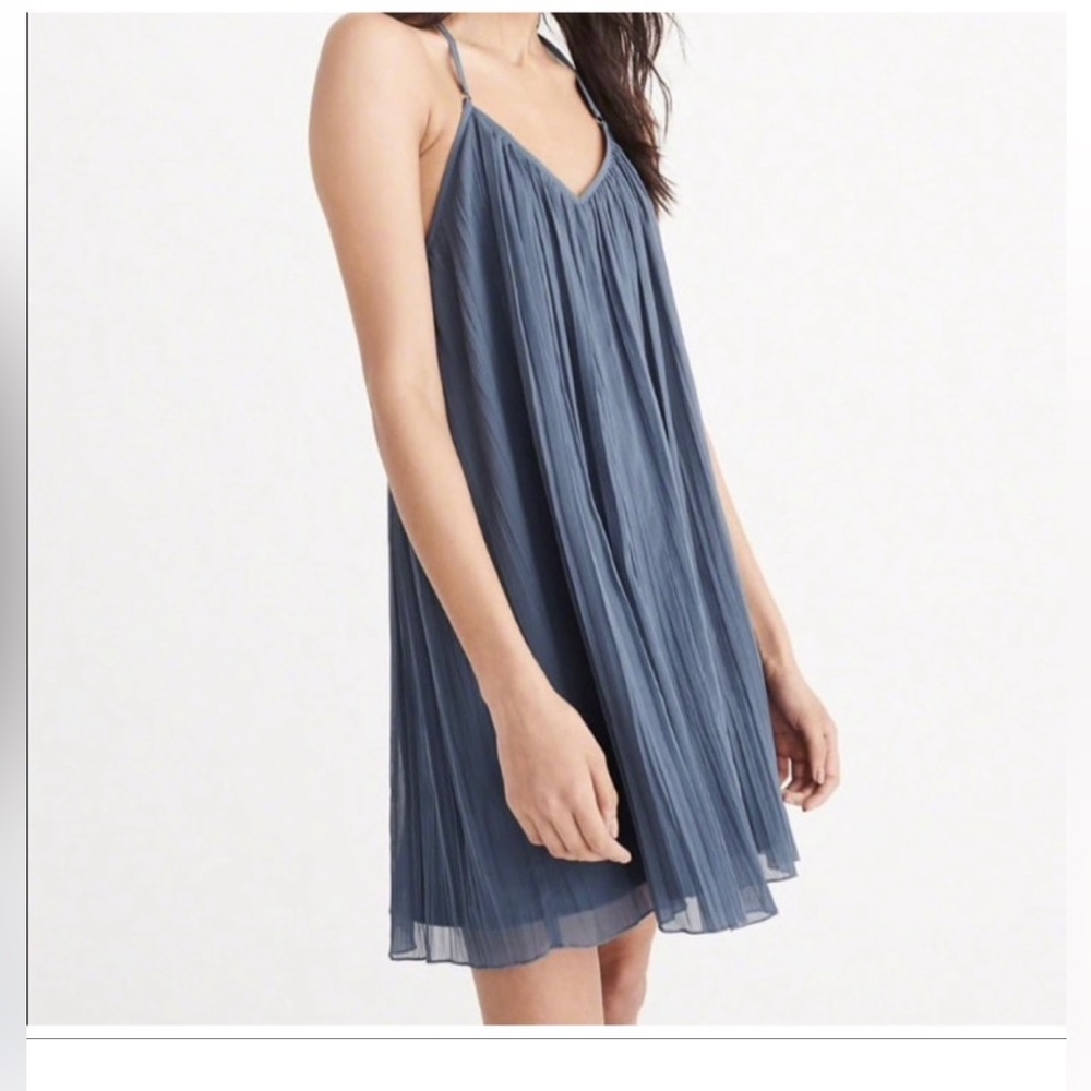 Abercrombie & Fitch Aegean Blue Pleated Trapeze/Swing Dress
